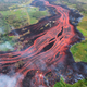 Lava flows from fissures near Pahoa, Hawaii.